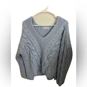 Anthropologie Ramona Baby Blue Knit Sweater Size L
